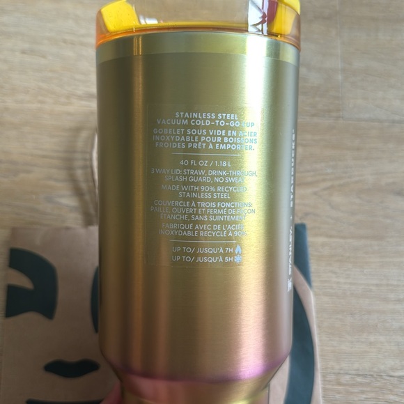 Starbucks Stanley 40oz tumbler summer 2024 new. collaboration sunset haze - Picture 3 of 4